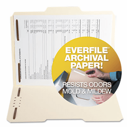 SJPS11571 Archival File Folders, Antimicrobial, 1/3 Cut Top Tab, Letter, Manila, 50/Box By S&J PAPER