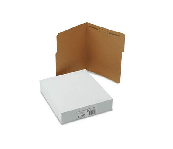 SJPS12531 Reinforced Kraft Folders, One Fastener, 1/3 Cut Top Tab, Letter, Brown, 50/Box By S&J PAPER