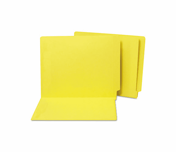 SJPS13632 Water/Paper Cut-Resistant Folders, Straight Tab, Letter, Yellow, 100/Box By S&J PAPER