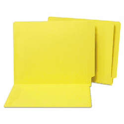 SJPS13632 Water/Paper Cut-Resistant Folders, Straight Tab, Letter, Yellow, 100/Box By S&J PAPER