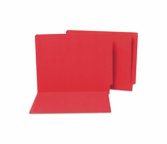 SJPS13633 Water/Paper Cut-Resistant Folders, Straight Tab, Letter, Red, 100/Box By S&J PAPER
