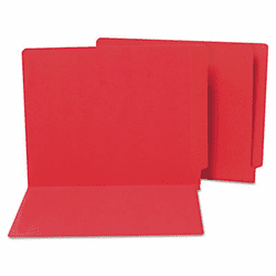 SJPS13633 Water/Paper Cut-Resistant Folders, Straight Tab, Letter, Red, 100/Box By S&J PAPER