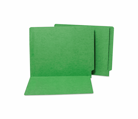 SJPS13634 Water/Paper Cut-Resistant Folders, Straight Cut End Tab, Letter, Green, 100/Box By S&J PAPER