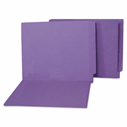 SJPS13639 Water/Paper Cut-Resistant Folders, Straight Tab, Letter, Purple, 100/Box By S&J PAPER