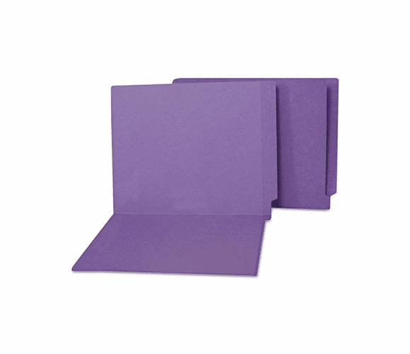 SJPS13639 Water/Paper Cut-Resistant Folders, Straight Tab, Letter, Purple, 100/Box By S&J PAPER