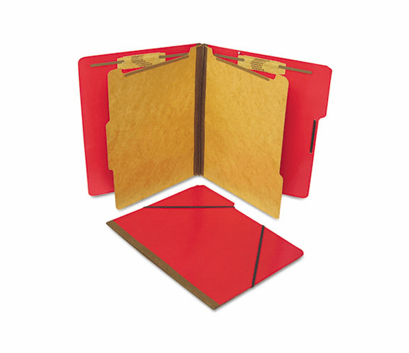 SJPS56000 Classification Folios with Fastener, Letter, Six-Section, Executive Red, 10/Box By S&J PAPER
