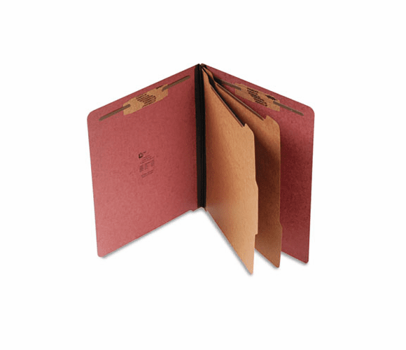 SJPS60935 Pressboard End Tab Classification Folder, Letter, Six-Section, Red By S&J PAPER