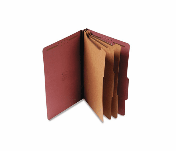 SJPS61850 Std 3" Expansion Classification Folder, Legal, Eight-Section, Red, 10/Box By S&J PAPER