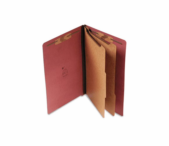SJPS61935 Pressboard End Tab Classification Folder, Legal, Six-Section, Red By S&J PAPER