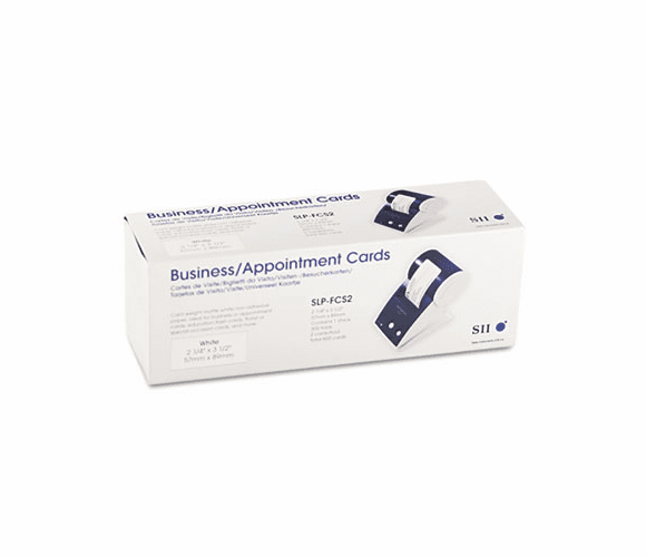 SKPSLPFCS2 Business/Appointment Cards, 2-1/4 x 3-1/2, White, 600/Box By SEIKO INSTRUMENTS USA, INC.