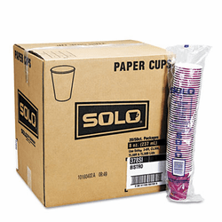 SLO370SI Bistro Design Hot Drink Cups, Paper, 10 oz., 1000/Carton By SOLO CUPS