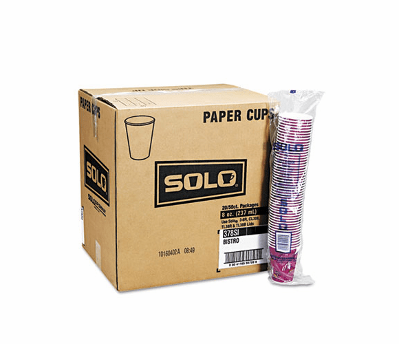 SLO370SI Bistro Design Hot Drink Cups, Paper, 10 oz., 1000/Carton By SOLO CUPS