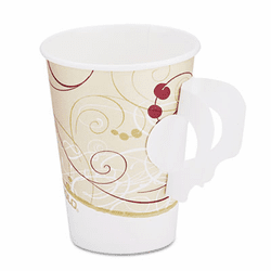 SLO378HSMSYM Hot Cups, w/Paper Handle, Symphony Design, 8 oz., Beige By SOLO CUPS