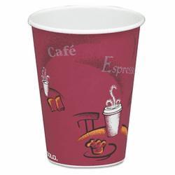 SLO378SIPK Bistro Design Hot Drink Cups, Paper, 8 oz., Maroon, 50/Pack By SOLO CUPS