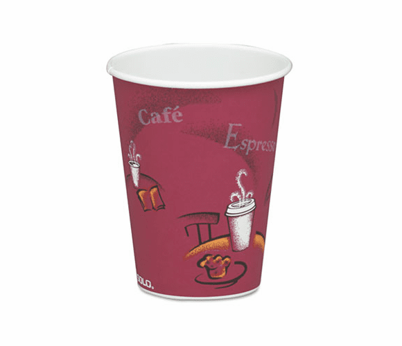 SLO378SIPK Bistro Design Hot Drink Cups, Paper, 8 oz., Maroon, 50/Pack By SOLO CUPS