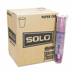 SLO412SINPK Bistro Design Hot Drink Cups, Paper, 12 oz., Maroon, 50/Pack By SOLO CUPS