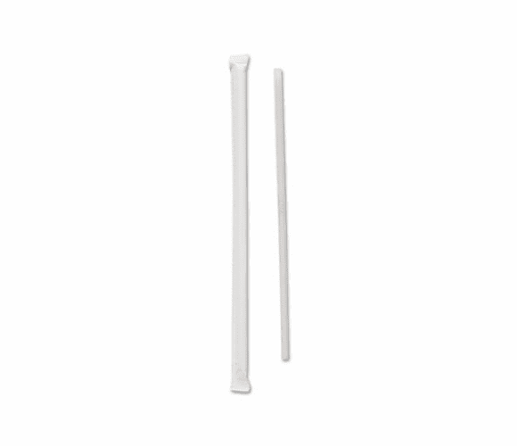 SLO822TX2050PK Wrapped Jumbo Straws, Polypropylene, 7-3/4" Long, Translucent, 500 Straws/Pack By SOLO CUPS