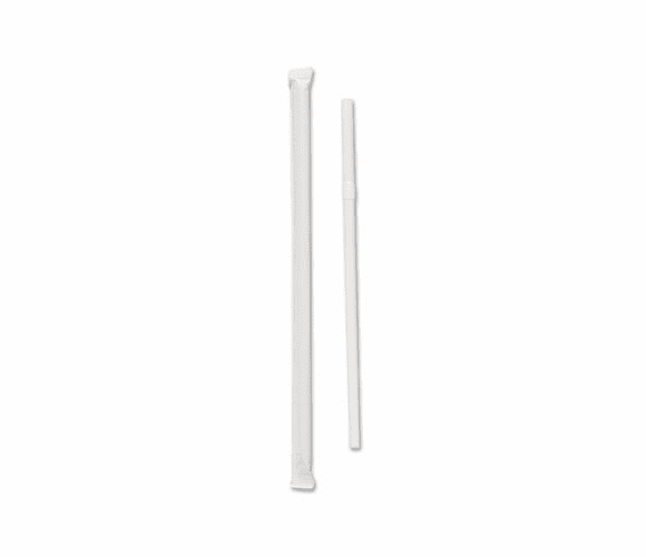 SLO875WX2050PK Wrapped Jumbo Flexible Straws, Polypropylene,  7-5/8" Long, White, 400 Straws/Pk By SOLO CUPS