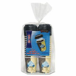 SLOFSIC12J753PK Duo Shield Insulated Paper Hot Cups/Lids Combo Pack, 12 oz., Tuscan, 52 EA/Pack By SOLO CUPS