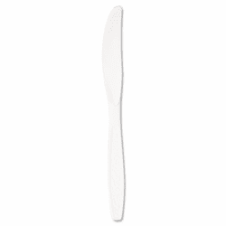 SLOGBX6KW Guildware Heavyweight Plastic Knives, White, 10 Boxes of 100 By SOLO CUPS