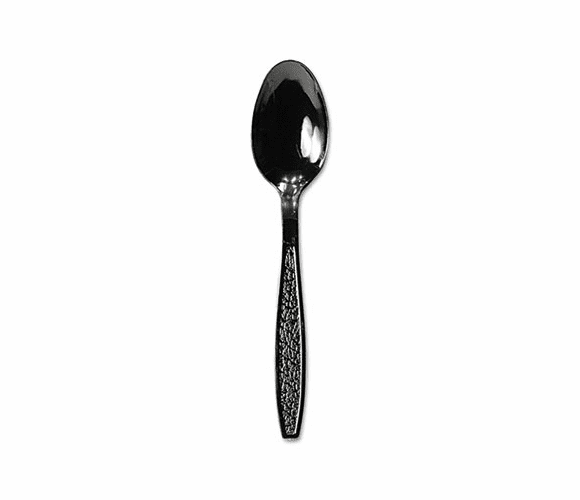 SLOGDR7TS Guildware Heavyweight Plastic Teaspoons, Black, 1000/Carton By SOLO CUPS