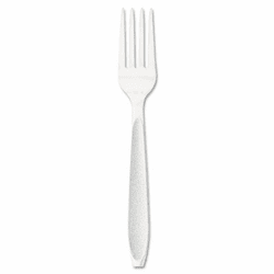 SLOHSWF0007 Impress Heavyweight Full-Length Polystyrene Cutlery, Fork, White, 1000 By SOLO CUPS