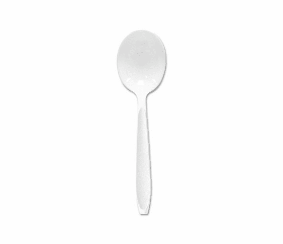 SLOHSWS0007 Impress Heavyweight Full-Length Polystyrene Cutlery, Soup Spoon, White, 1000 By SOLO CUPS