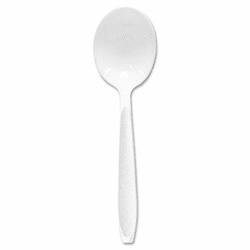 SLOHSWS0007 Impress Heavyweight Full-Length Polystyrene Cutlery, Soup Spoon, White, 1000 By SOLO CUPS