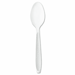 SLOHSWT0007 Impress Heavyweight Full-Length Polystyrene Cutlery, Teaspoon, White, 1000 By SOLO CUPS