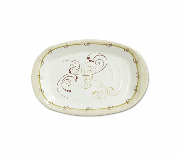 SLOPL86J8001PK Symphony Paper Dinnerware, Heavyweight Platter, 6" x 8", Tan, 125/Pack By SOLO CUPS