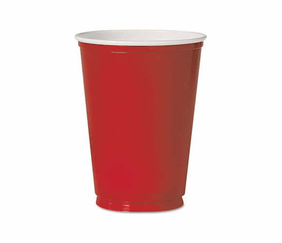 SLOPS10RPK Plastic Party Cold Cups, 10 oz., Red, 50/Pack By SOLO CUPS