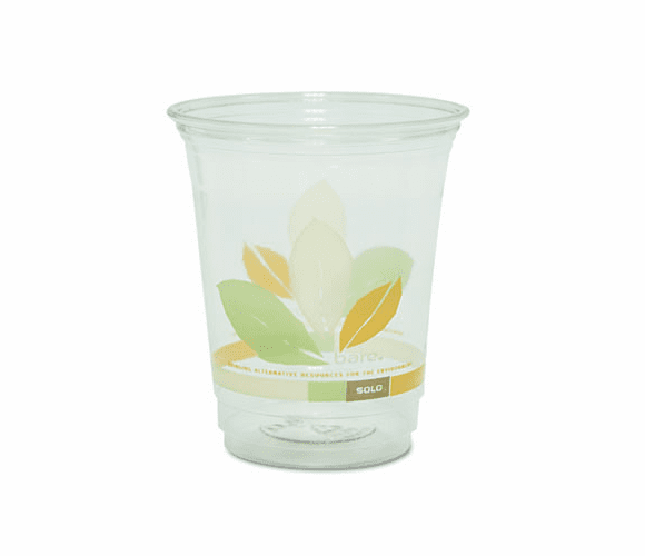 SLORTP12J9036CT Bare RPET Cold Cups, Clear w/Leaf Design, 12 oz., 1000/Carton By SOLO CUPS