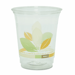 SLORTP16J9036CT Bare RPET Cold Cups, Clear w/Leaf Design, 16 oz., 1000/Carton By SOLO CUPS