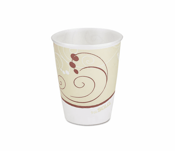 SLOWX9J8002 Symphony Design Trophy Foam Hot/Cold Drink Cups, Wrapped, 9 oz Beige, 900/Carton By SOLO CUPS
