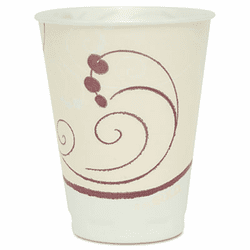 SLOX12SYMPK Symphony Design Trophy Foam Hot/Cold Drink Cups, 12 oz., Beige, 100/Pack By SOLO CUPS
