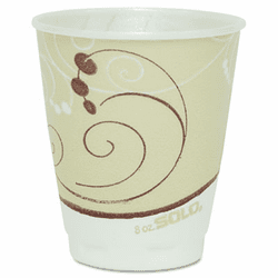 SLOX8SYMPK Symphony Design Trophy Foam Hot/Cold Drink Cups, 8 oz., Beige, 100/Pack By SOLO CUPS