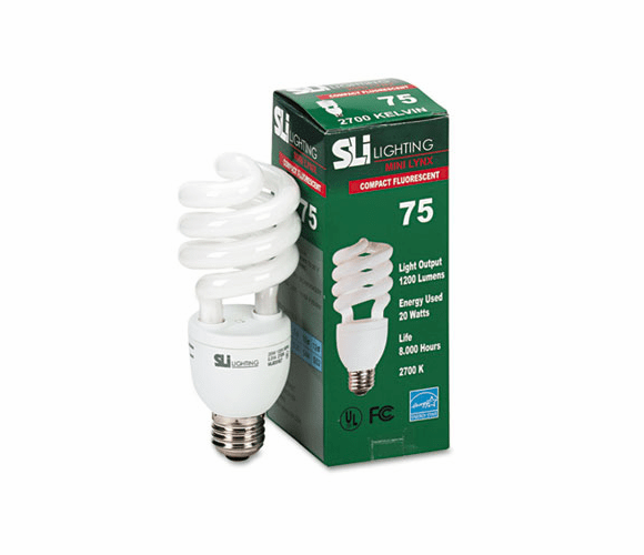 SLT26158 Mini-Lynx Spiral, Soft White Energy Saver Compact Fluorescent Bulb, 20 Watts By HAVELLS