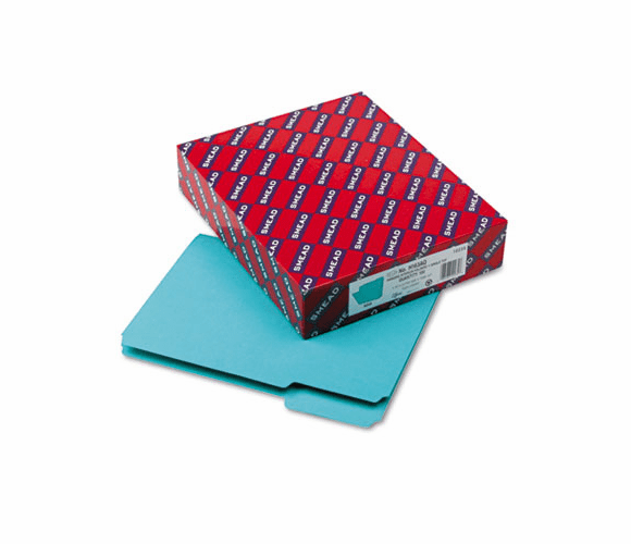 SMD10235 Interior File Folders, 1/3 Cut Top Tab, Letter, Aqua, 100/Box By SMEAD MANUFACTURING CO.