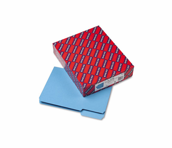 SMD10239 Interior File Folders, 1/3 Cut Top Tab, Letter, Blue, 100/Box By SMEAD MANUFACTURING CO.