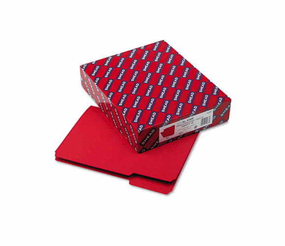 SMD10267 Interior File Folders, 1/3 Cut Top Tab, Letter, Red, 100/Box By SMEAD MANUFACTURING CO.