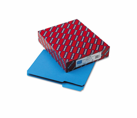 SMD10287 Interior File Folders, 1/3 Cut Top Tab, Letter, Sky Blue, 100/Box By SMEAD MANUFACTURING CO.