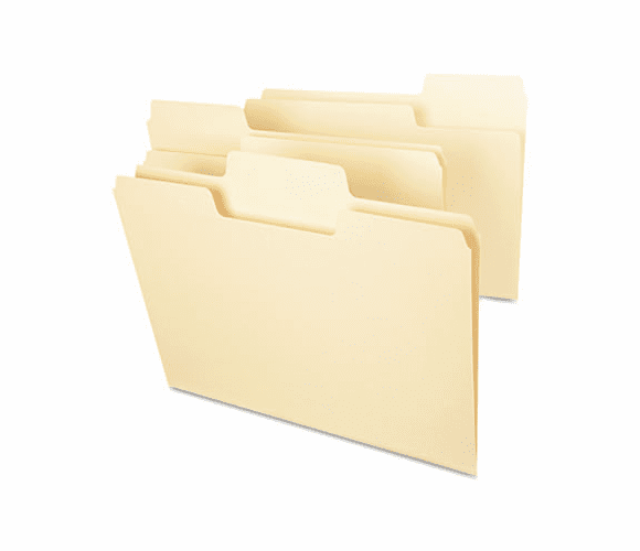 SMD10301 SuperTab File Folders, 1/3 Cut Top Tab, Letter, Manila, 100/Box By SMEAD MANUFACTURING CO.