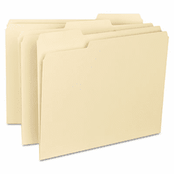 SMD10334 File Folders, 1/3 Cut Assorted, Reinforced Top Tab, Letter, Manila, 100/Box By SMEAD MANUFACTURING CO.