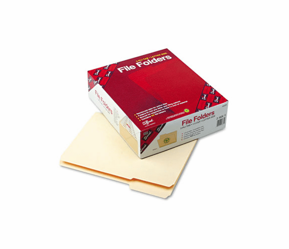 SMD10335 File Folder, 1/3 Cut First Position, Reinforced Top Tab, Letter, Manila, 100/Box By SMEAD MANUFACTURING CO.