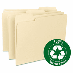 SMD10347 Recycled Two-Ply File Folders, 1/3 Cut Top Tab, Letter, Manila, 100/Box By SMEAD MANUFACTURING CO.