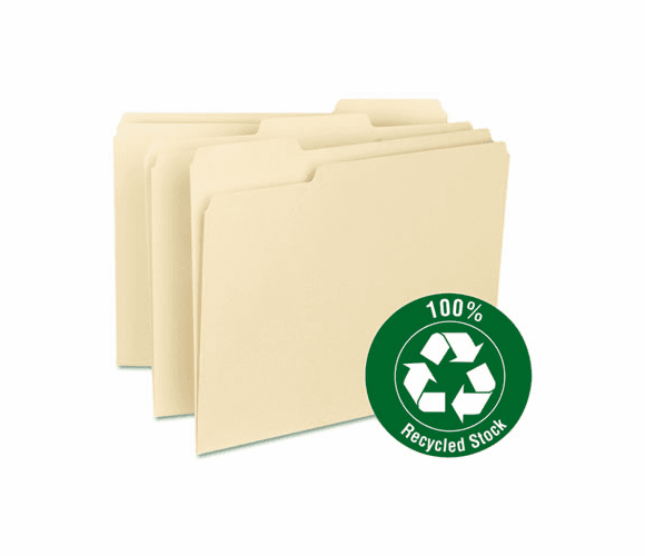 SMD10347 Recycled Two-Ply File Folders, 1/3 Cut Top Tab, Letter, Manila, 100/Box By SMEAD MANUFACTURING CO.