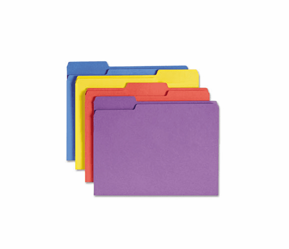 SMD10349 Antimicrobial Folders, 1/3 Cut Top Tab, Letter, Assorted Colors, 100/Box By SMEAD MANUFACTURING CO.