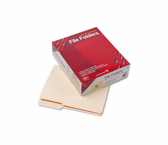 SMD10388 Guide Height File Folders, 2/5 Cut, Two-Ply Top Tab, Letter, Manila, 100/Box By SMEAD MANUFACTURING CO.
