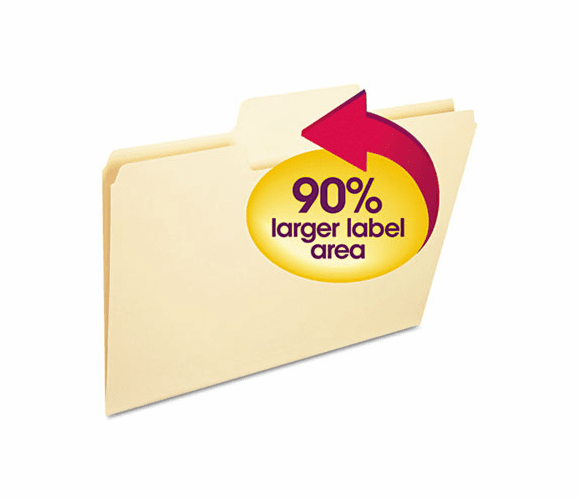 SMD10401 SuperTab Heavyweight Folder, Manila, 1/3 Cut, Letter, 50/BX By SMEAD MANUFACTURING CO.