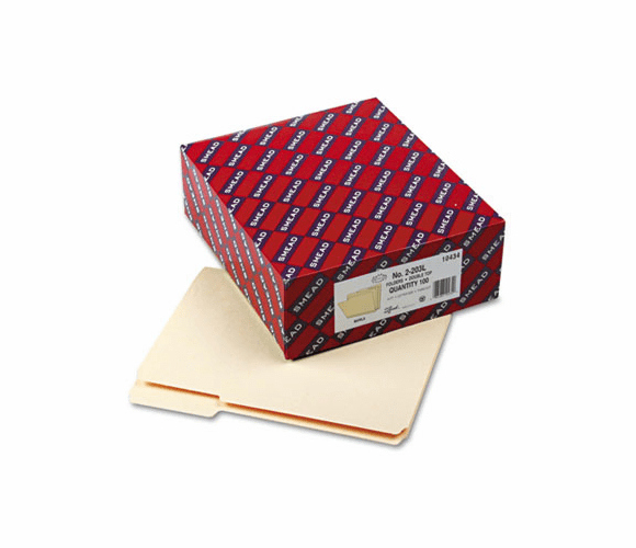 SMD10434 Reinforced Tab Manila File Folder, 1/3 Cut Top Tab, Letter, 100/Box By SMEAD MANUFACTURING CO.